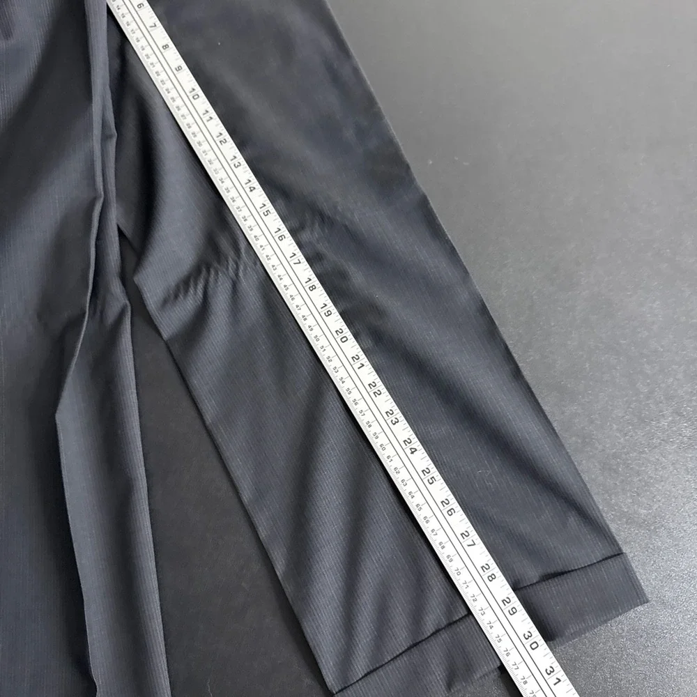 Hart Schaffner Marx Mens 42L 34W Charcoal Pinstripe‎ USA Made
